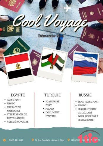 Visa Turkish / Russie / Egypte