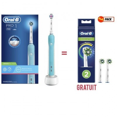 Oral B Brosse à Dents Électrique Rechargeable -PRO 1 700- Bleu