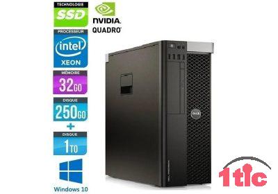 DELL Precision T5810 Xeon Quad Core E5-1620 32Go 256Go SSD + 1To HDD NVidia Quadro M2000 Windows 10 ou 11 Pro 64