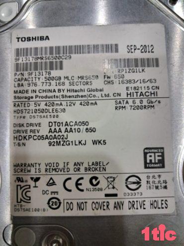 Disque Dur TOSHIBA HDD 500 GB